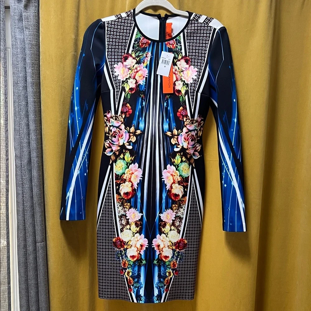 Clover Canyon Floral/ Mixed Print Long Sleeve Dress - Picture 1 of 9